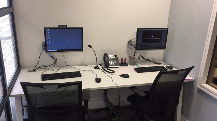 An empty user testing lab